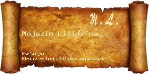 Mojszin Liliána névjegykártya